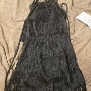 Elegant Black Fringe Romper